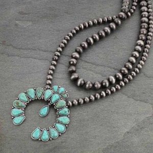 Big! Squash Blossom Naja Natural Stone Necklace